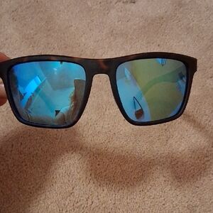 Foster Grant Men's Tortoiseshell Frame Sunglasses with Blue Mirrored Lenses